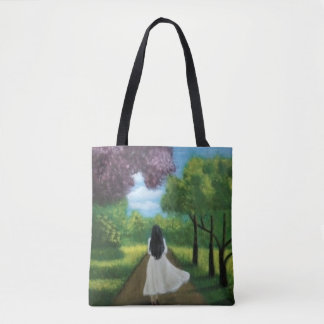 Tote Bag Fille en robe blanche