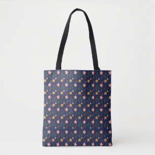 Tote Bag Fille Fleur Art Nouveau Design Floral Aesthétique 