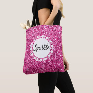 Tote Bag Fille & Glam Hot rose Parties scintillant Étincell