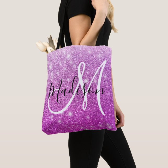 Tote Bag Fille & Glam Purple Parties scintillant Étincelles (De près)