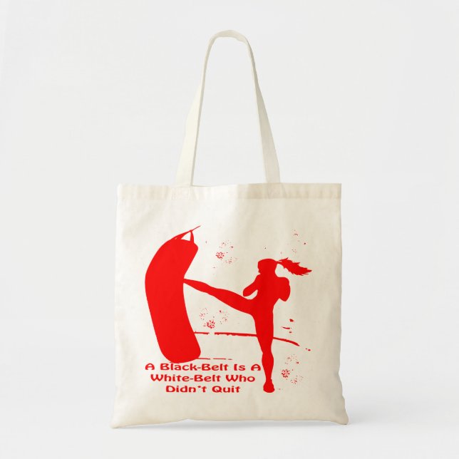 Tote Bag Fille Kickboxing Une Ceinture Noire Est Une Ceintu (Devant)