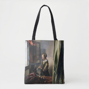 Tote Bag Fille lisant une lettre à une fenêtre ouverte, V