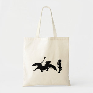 Tote Bag Fille Marcher Son Animal Dragon Funny Gag Idée cad