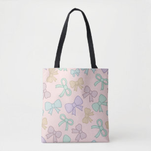 Tote Bag Fille Nœud Mignon Rose Pastel
