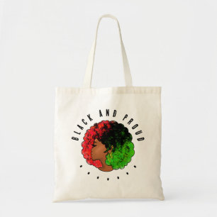 Tote Bag Fille noire panafricaine femme rouge vert fierté a