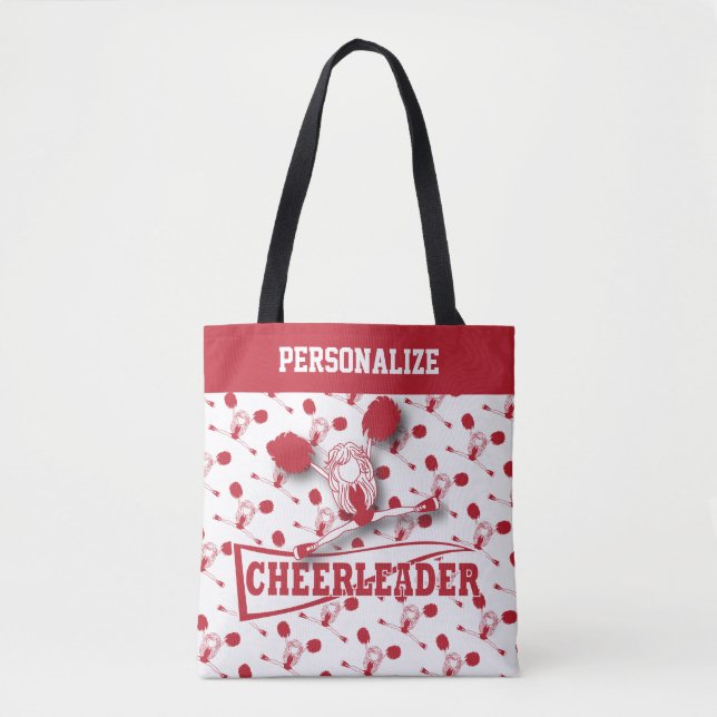 Tote Bag Fille Pom-pom girl rouge foncé (Devant)