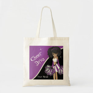 Tote Bag Fille pourpre de pom-pom girl de diva