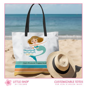 Tote Bag Filles Beach Weekend Sirène personnalisée