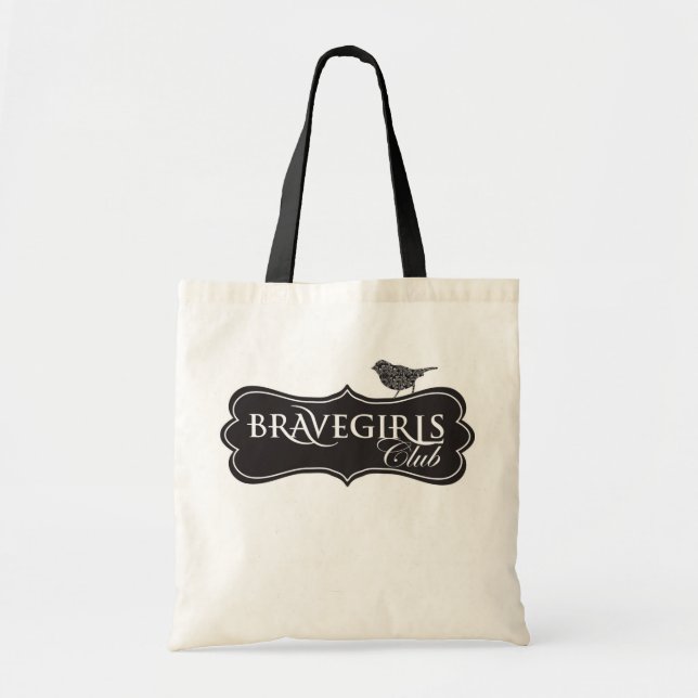 Tote Bag Filles courageuses noires et Fourre-tout blanc (Devant)