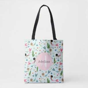 Tote Bag Filles mignonnes et sirène magique Ocean Kids