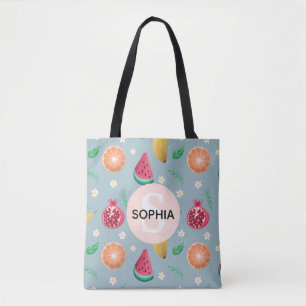 Tote Bag Filles mignonnes Motif de fruits d'été Tropical
