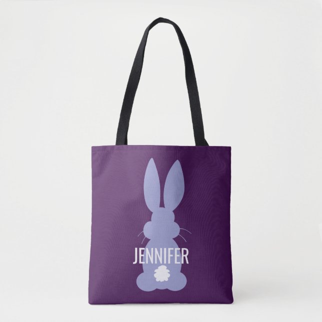 Tote Bag Filles personnalisées par Pâques pourpres de (Devant)