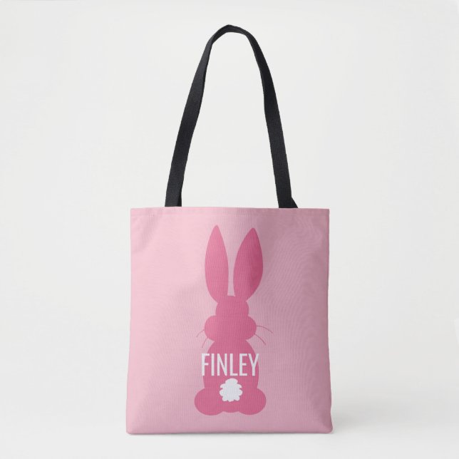 Tote Bag Filles personnalisées par Pâques roses de (Devant)
