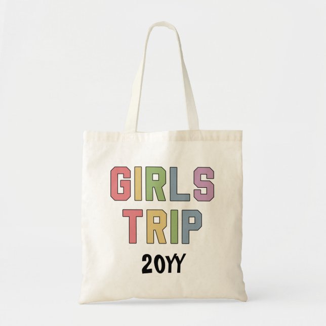 Tote Bag Filles Personnalisées Voyage Filles Week-end Vacan (Devant)