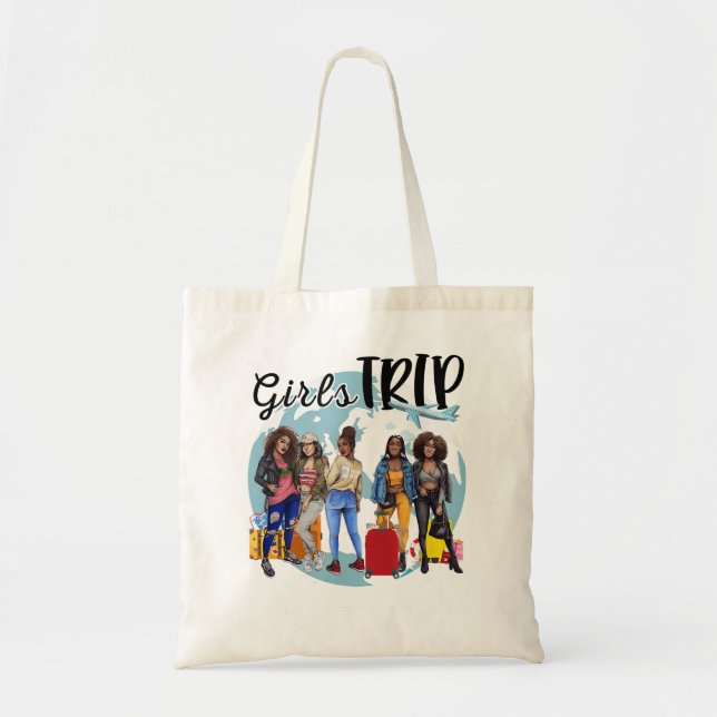 Tote Bag Filles Trip Black Femmes Reine Melanin Afro-Améric (Devant)