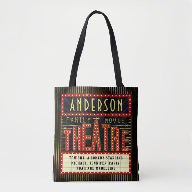 Tote Bag Film Theatre Marquee Accueil Cinéma Personnalisé (Devant)