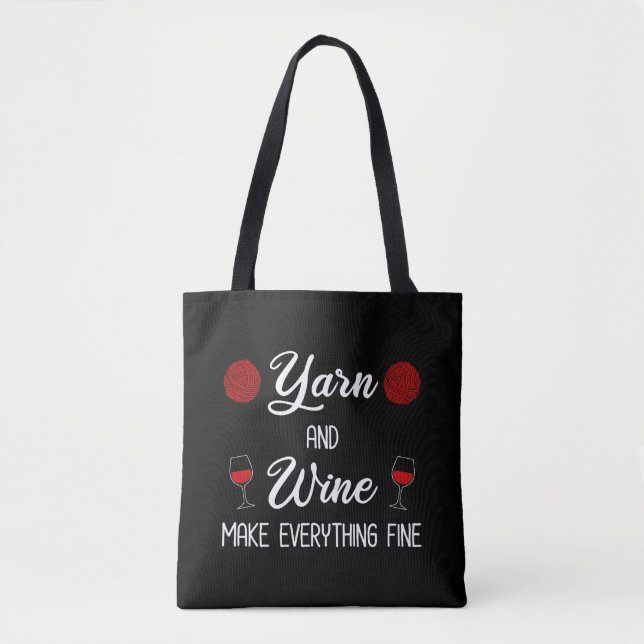Tote Bag Fils et vin rendent tout fin (Devant)
