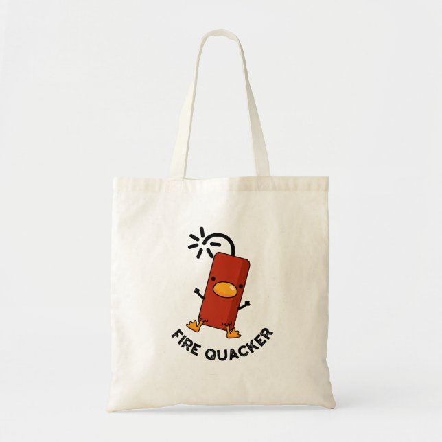 Tote Bag Firequacker Funny Fireworks Pun (Devant)