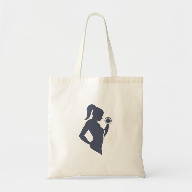Tote Bag Fitness girl levant haltère (Devant)
