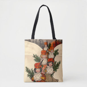 Tote Bag Five Girls With Furry Muffs - Florence Hardy