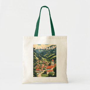 Tote Bag Flachau Autriche Illustration Voyage Art Vintage
