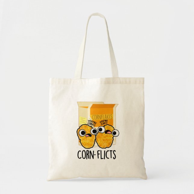 Tote Bag Flacons de maïs amusant Flakes Pun (Devant)