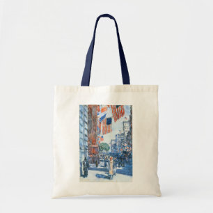 Tote Bag Flags Fifth Avenue de Childe Hassam, Art Vintage