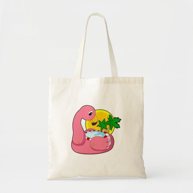 Tote Bag Flamant rose avec piscine (Devant)