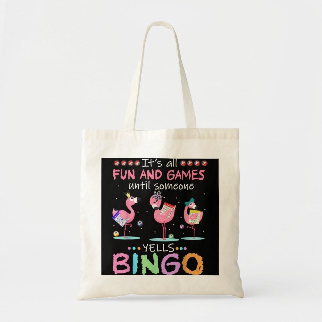 Tote Bag Flamant rose Bingo Funny (Devant)