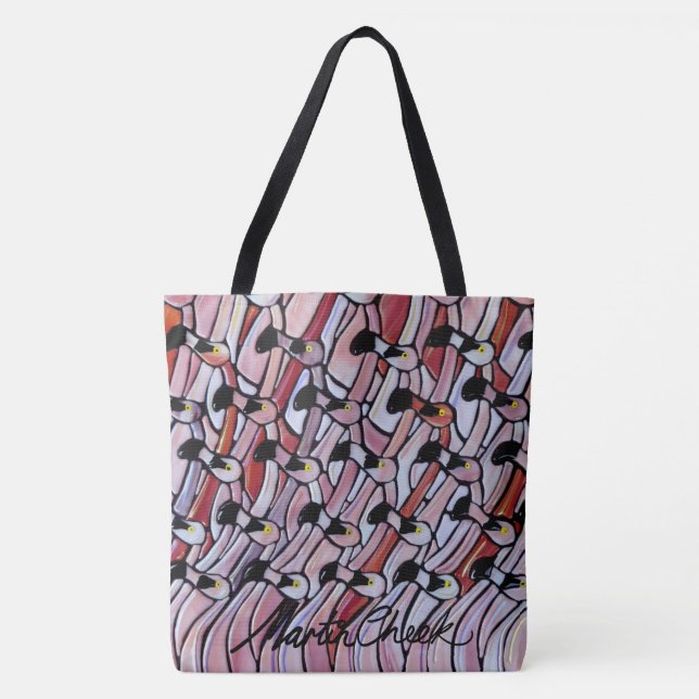 Tote Bag Flamant rose Fourre-tout par la joue de Martin (Devant)