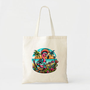Tote Bag Flamant rose Rockstar dans Paradise Punk Vibes tro