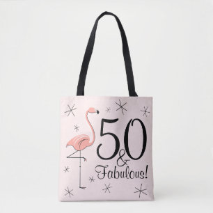 Tote Bag Flamant rose rose '50 et fabuleux !' sur tout le s