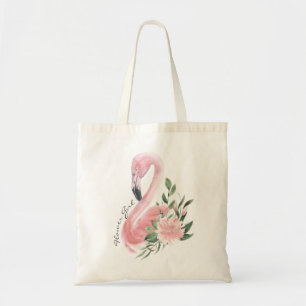 Tote Bag Flamant rose rose Fleur Mariage Tropical
