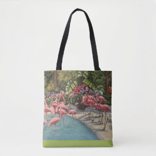 Tote Bag Flamant rose rose tropicale Flamboyance Épaule Fou
