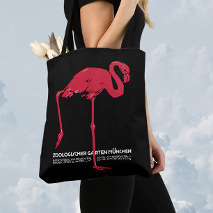Tote Bag Flamant rose vintage d'oiseau à Munich Zoo en Alle
