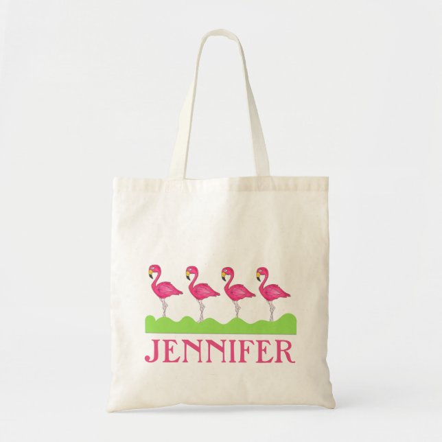 Tote Bag Flamants roses de Flamant rose rose personnalisé S (Devant)