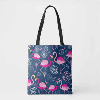 Tote Bag Flamants roses roses : Graphic Dark Motif