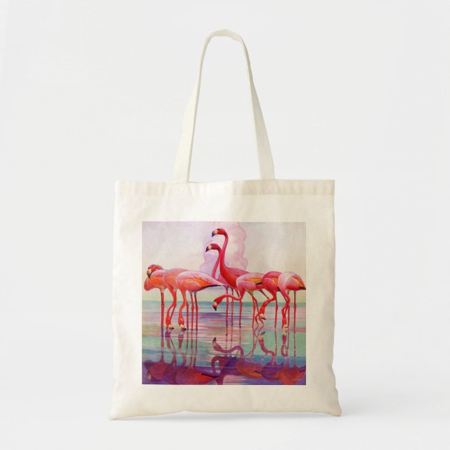 Tote Bag Flamants roses roses par Francis Lee Jacques (Devant)