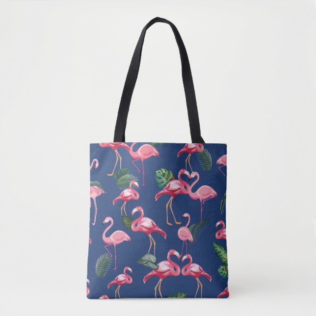 Tote Bag Flamingos Amour Motif 2 (Devant)