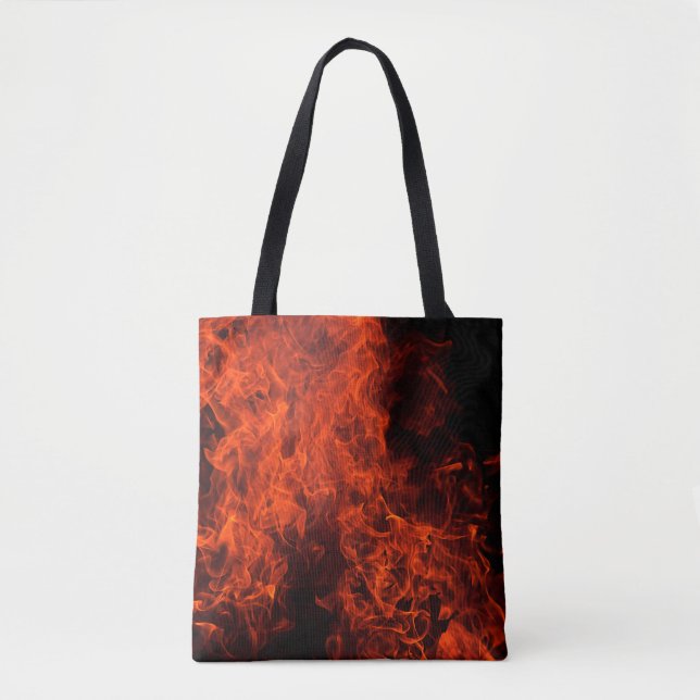 Tote Bag Flamme arrière - plan feu noir chaud (Devant)