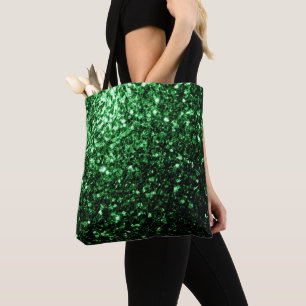 Tote Bag Flamme de parties scintillant vert foncé