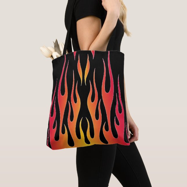 Tote Bag Flammes à tiges rouges (De près)