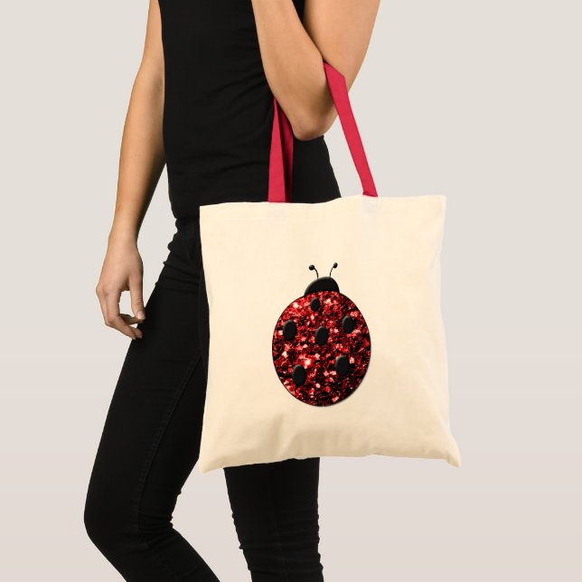 Tote Bag Flammes de parties scintillant rouge foncé (Devant (produit))