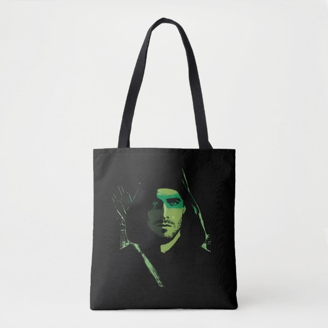Tote Bag Flèche | Découpe verte avec flèche (Devant)