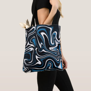 Tote Bag Flèches bleues, noires et blanches