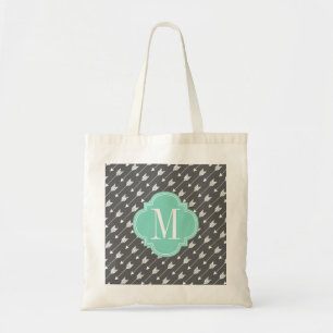 Tote Bag Flèches Girly de charbon de bois et d'Aqua faites