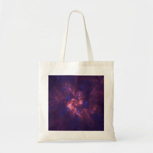 Tote Bag Fleur Abstraite Mélange De Motifs Violet Et Bleu