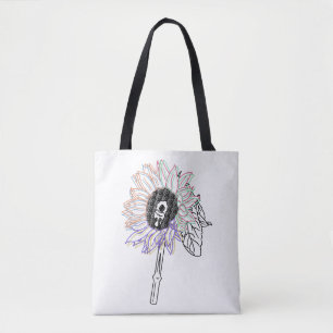 Tote Bag Fleur Arc-en-ciel Art Funky