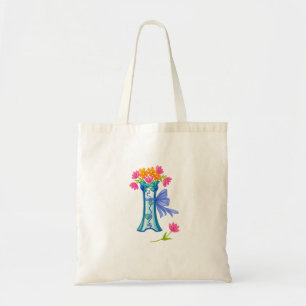 Tote Bag fleur couleur d'eau