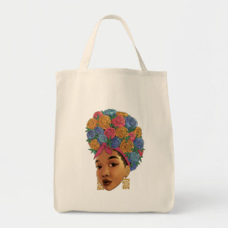 Tote Bag Fleur dans les cheveux d'une fille afro-américaine